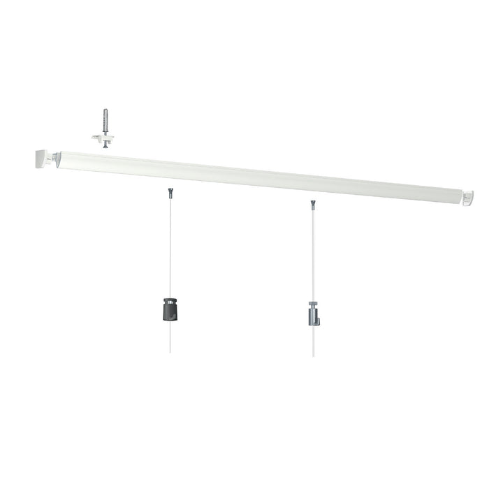 Up Rail White/Primer Ceiling Fixed Option - Artiteq Picture Hanging Systems