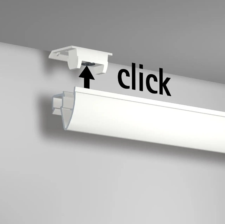 Up Rail White/Primer Ceiling Fixed Option - Artiteq Picture Hanging Systems