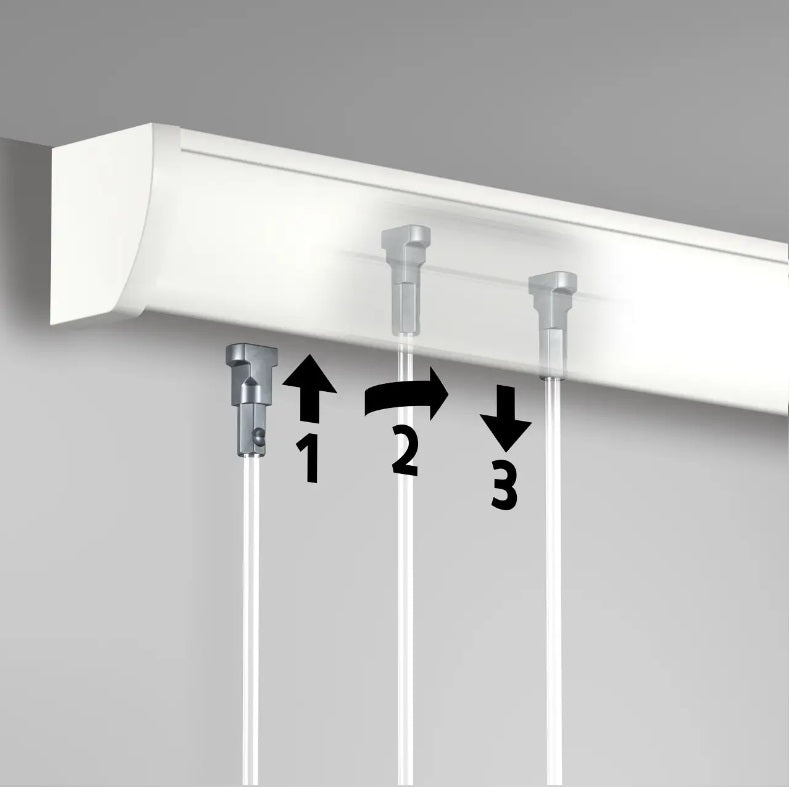 Up Rail White/Primer Ceiling Fixed Option - Artiteq Picture Hanging Systems